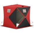 thumbnail image 2 of Yiwa Portable Pop Up Ice Fishing Shelter Tent, 49Ft LED Light Strip Included, Windproof Hub Design, Fits 2–3 People with 25 Sq Ft Fishable Area, 2 of 7