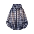 thumbnail image 1 of Ceisia Men's Loose Fit Hooded Plaid Long-Sleeve Button-Down Shirt | Casual Outdoor Shirt Gifts, 1 of 4