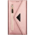 thumbnail image 6 of Crossbody Wallet Case for Samsung Galaxy S23 FE 5G for Women, Zipper Purse Handbag Neck Strap Lanyard Cover with 9 Card Holder Case for Samsung Galaxy S23 FE 5G XK Rose Gold, 6 of 9