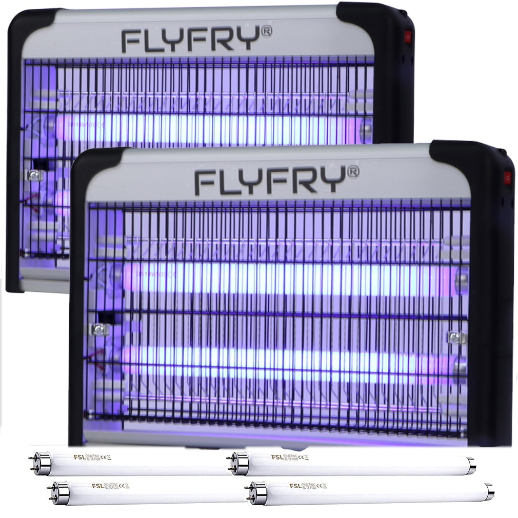 FLYFRY Bug Zapper 20w Indoor for Mosquito Moth Bugs Flies w/ Extra UV Bulbs 2pack
