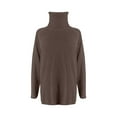 thumbnail image 5 of Lovskoo 2024 Sweaters for Women Turtleneck Casual Loose Fitting Long Sleeved Knitted Pullover High Neck Sweater Brown, 5 of 5