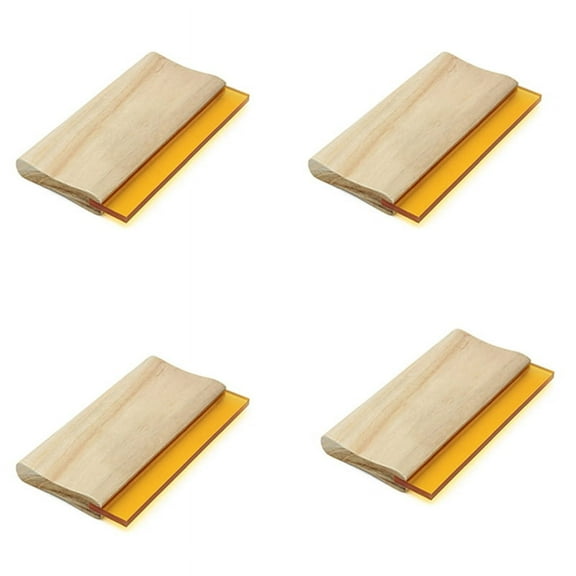 4pcs 8 Inch Silk Screen Printing Squeegee Single 70 Durometer Ink Scraper Tools