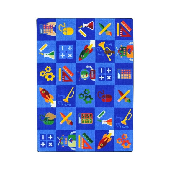 STEAM into Learning 5'4" x 7'8" Area Rug In Color Multi-Color:Multi,Material:Nylon