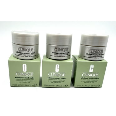 3-Pack Clinique Smart Night Custom-Repair Moisturizer Cream Dry Combination Skin, 7ml *3=21 ml Total