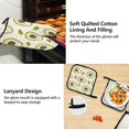 thumbnail image 4 of Cartoon Avocados Leaves Apron Set with Oven Mitts Pot Holders Set of 5 Kitchen Stuff Accessories, 4 of 6