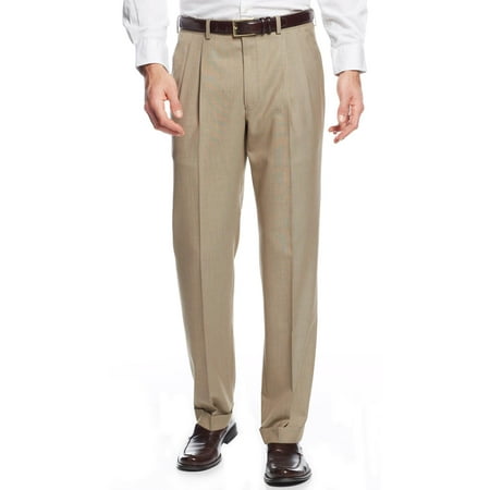 RALPH LAUREN Mens Neat Pleated Front & Cuffed Dress Pants Light Brown 34W x (Best Mens Underwear For Dress Pants)