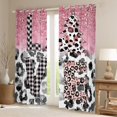 thumbnail image 2 of Castle Fairy Leopard Print Blackout Curtains,Sparkling Sequin Curtains Pack of 2 (38x45 Each),Valentine's Day Window Curtains,Lightweight Geometric Room Decor, 2 of 6