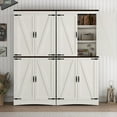 thumbnail image 7 of ChVans 71" Tall Farmhouse Kitchen Pantry Storage Cabinet, 5 Layers Freestanding Cupboard with Adjustable Shelves & Load-Bearing Steel Pipe & 4 Barn Doors for Kitchen, Dining Room, Living Room, White, 7 of 7