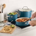thumbnail image 3 of KitchenAid Hard-Anodized 10 Pcs Ceramic Induction Cookware Set, Dishwasher Safe and Oven Safe to 500°F, Agave Blue, 3 of 7