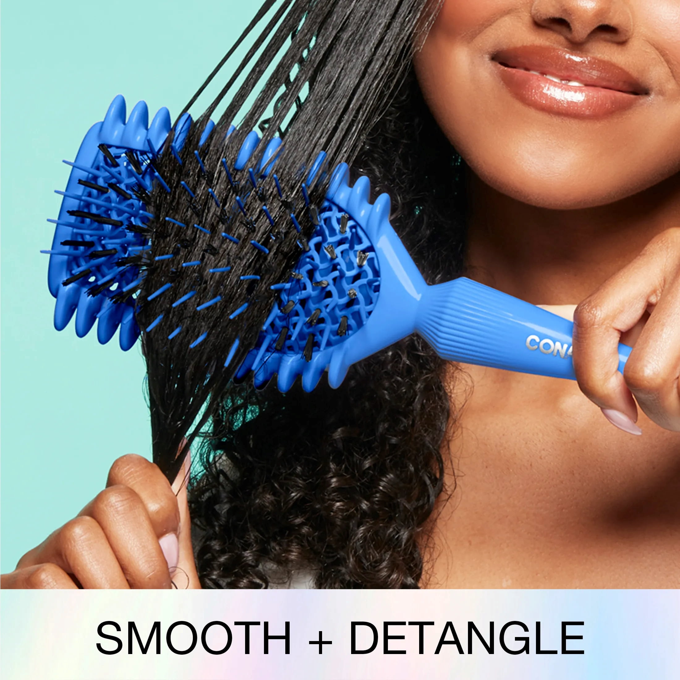 Conair Curl Define Pro Cushion Hair Brush, Blue