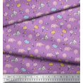thumbnail image 2 of Soimoi Poly Georgette Fabric Cloud,Star & Cute Elephant Kids Decor Fabric Printed Yard 42 Inch Wide, 2 of 3