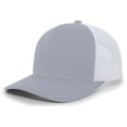 thumbnail image 2 of Pacific Headwear Contrast Stitch Trucker Snapback 104S Heather Grey/White/Heather Grey Os, 2 of 2