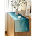 thumbnail image 5 of Table Runner 72 Inches Long for Kitchen Dining, Blue Teal Ombre Dresser Scarf Farmhouse, Dining Table Decorations for Wedding/Parties, Coastal Beach Modern Abstract Art 16 x 72 In, 5 of 8
