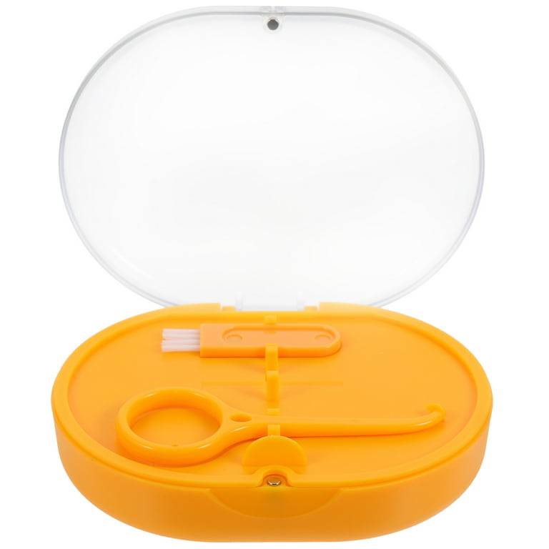 1 Set of Retainer Case with Mirror Magnetic Retainer Box Portable Retainer  Box Travel Denture Case