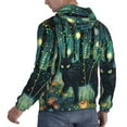 thumbnail image 6 of Rateoe Mystical Black Cat Fireflies Pattern Mens Hoodie, Pullover Hooded Sweatshirt, Kangaroo Pocket Hoodie Ideal for Daily Wear, Travel and Home-XX-Large, 6 of 7