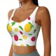 thumbnail image 2 of Balery Strawberry and Lemon Sujetadores deportivos con espalda cruzada para mujer, acolchados, sin costuras, de alto impacto, ideales para yoga, gimnasio, entrenamiento y fitness.-X-Large, 2 of 8