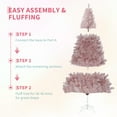 thumbnail image 4 of Prelit Christmas Tree, Rose Gold Tinsel Christmas Tree with Warm White Led Lights & Sturdy Stand, Sparkle Xmas Decorations for Homes Offices, Parties, 4 of 9