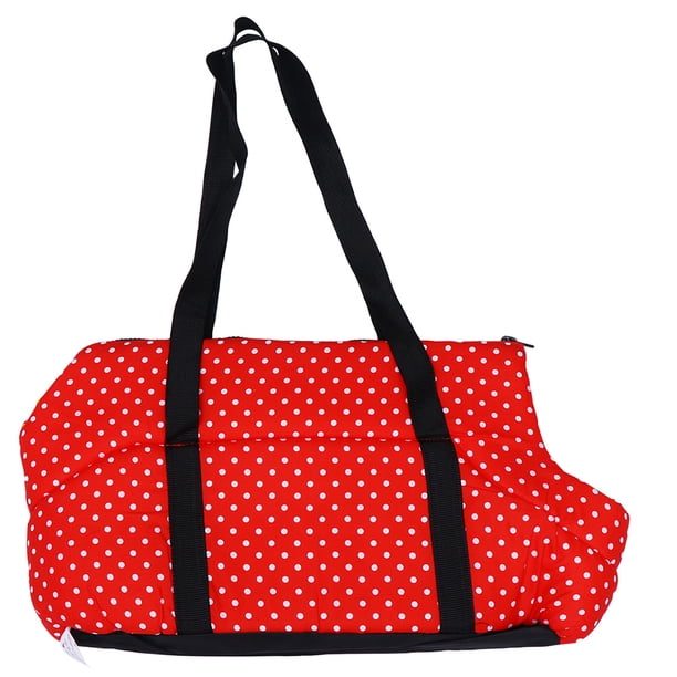 Mochila para mascotas, bolsa de almacenamiento para exteriores, bandolera para perros, bolsa de viaje portátil (roja, grande)