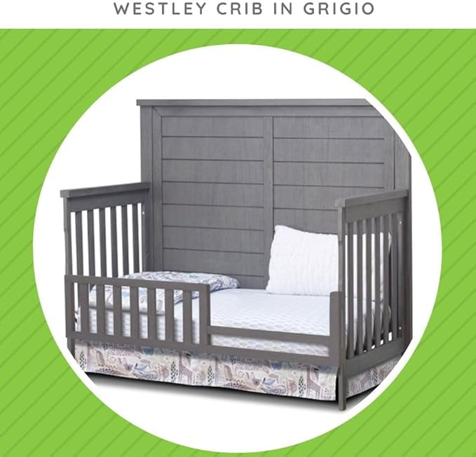Toddler Bed Safety Guard Rail Conversion Kit for Sorelle Cribs (Grigio, Model #136)
