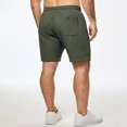 thumbnail image 3 of Men's Casual Summer Beach Shorts Elastic Waist Drawstring Lightweight Quick Dry Athletic Running Gym Lounge Shorts with Pockets Dark Green L, 3 of 3