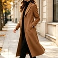 thumbnail image 6 of Qiggri Womens Peacoat Notched Lapel Collar Single Breasted Trench Coats Loose Casual Long Jacket Fall Winter Outerwear L, 6 of 8