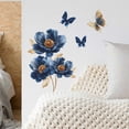 thumbnail image 1 of Pegatinas de pared con diseño floral azul para dormitorio, sala de estar, entrada, fondo de casa, embellecimiento, 1 of 7