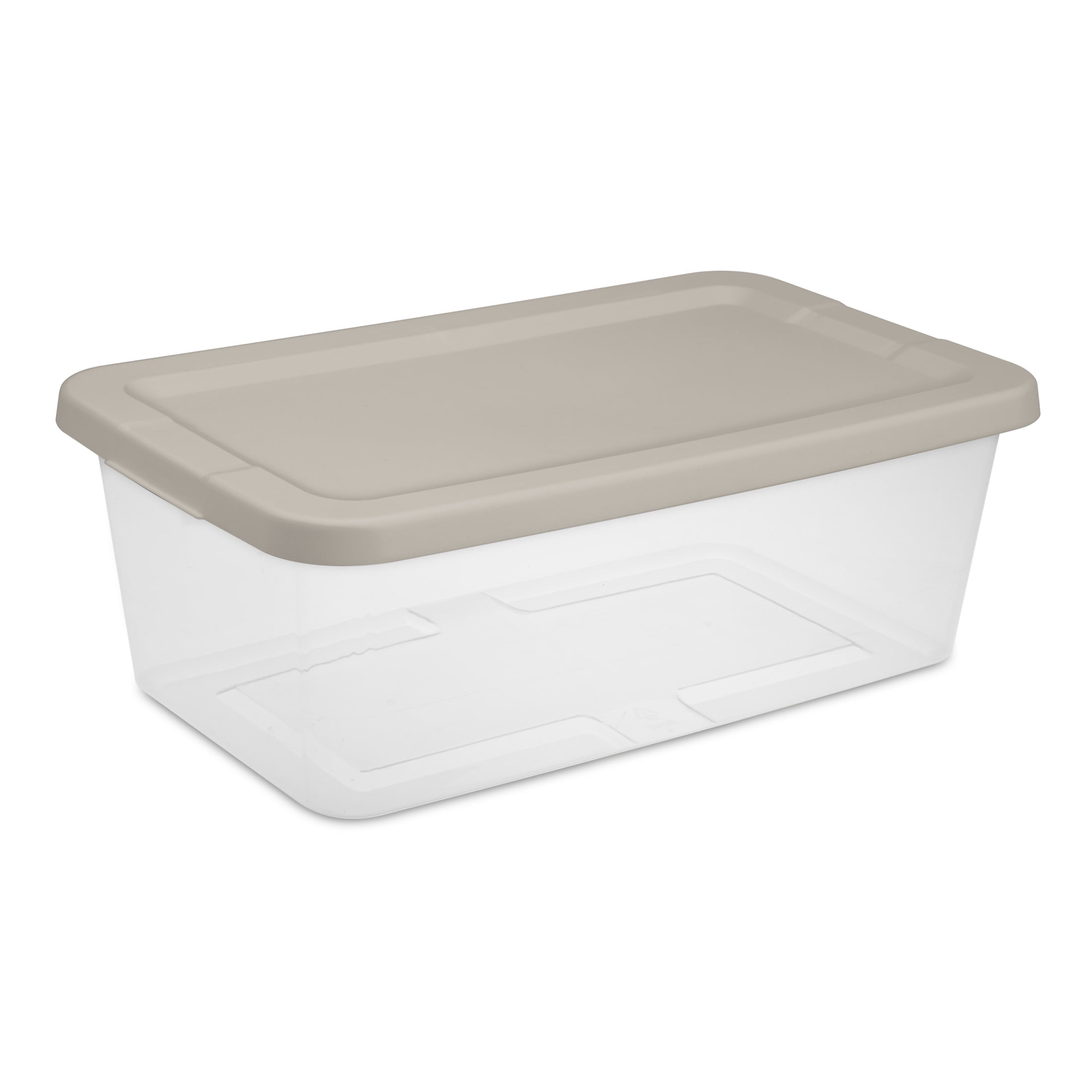 Sterilite 6 Qt. Storage Box Plastic Adult, Grey Pumice