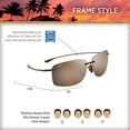 thumbnail image 3 of Maui Jim Polarized Rimless Sunglasses, Rootbeer Matte, Large, 3 of 9