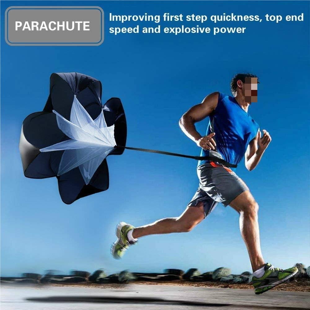 EOTVIA Agility Ladder, 20 Ft Speed Training Equipment Includes 12 Rungs, 1 Running Parachute, 5 Disc Cones, 4 Steel Stakes, 1 Carry Bag, Speed Agility Training Set For Football Basketball Hockey