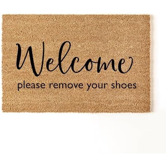 Please Remove Your Shoes Funny Welcome Doormat Personalized Door Mat Bath Rug Non-Slip Dust Inside/Outside Floor Carpet for Kitchen Front Hall Lawn 18x30 Inch