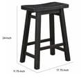 thumbnail image 4 of Amber 24 Inch Counter Stool, Ergonomic Saddle Seats, Charcoal Black Wood, 4 of 7