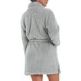 thumbnail image 2 of Natori Women's Warm Plush Long Lounge Cardigan w/ Belt (Grey, L/XL), 2 of 4