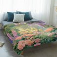 thumbnail image 4 of Spring Floral Blanket Soft Cozy Warm Throw Blanket for Couch, Plush Fuzzy Flannel Fleece Blankets for Sofa, Forest Leaves Trees Blossom Oil Painting Bed Blankets Lightweight Gifts for Women, 30"x40", 4 of 9