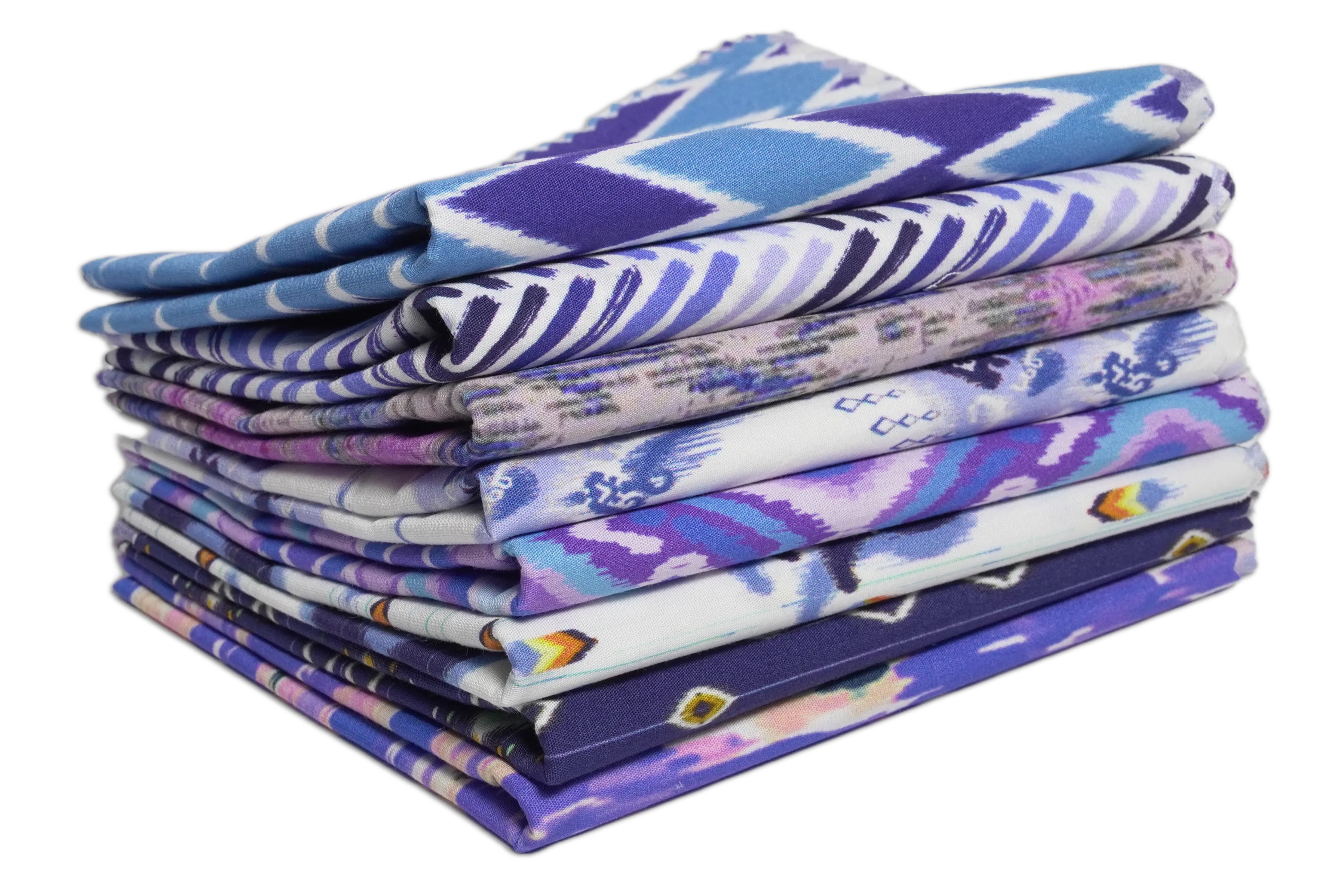 Soimoi 8 Pc Fat Quarter Bundle- Ikats Print 18"x 22" DIY Patchwork- 100% Cotton Pre-Cut Quilting Fabric Multicolor