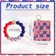 thumbnail image 2 of Pulsera con llavero y borlas de silicona con cuentas, llavero elástico con tarjetero o para mujer (bandera estadounidense), 2 of 7