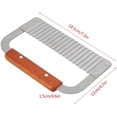 thumbnail image 3 of Hztyyier Wavy Slicer Cutter, Hardwood Handle, Stainless Steel Blade, Fruit & Vegetable Wavy Crinkle Cutter, 3 of 8
