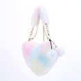 thumbnail image 2 of Bolso Mano Con Forma Corazón Esponjoso para Mujer Color Degradado Teñido Anudado Bolso Compras Invierno (estilo 2), 2 of 9