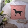 thumbnail image 3 of Carolines Treasures BB3608PW1414 Black Labrador Retriever Checkerboard Pink Fabric Decorative Pillow, 3 of 4