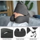 thumbnail image 5 of Almohada de espuma viscoelástica para viajes con capucha, almohada portátil de avión para adultos para reposacabezas, soporte para el cuello, coches de oficina, trenes, vuelos largos para dormir, 5 of 5