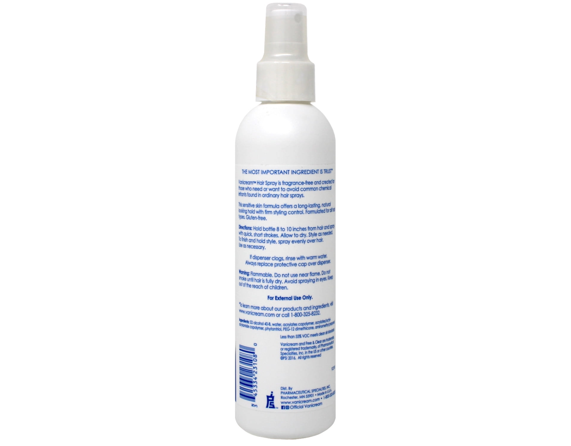Free & Clear Styling & Finishing Hair Spray Firm Hold 8 oz (Pack of 6)