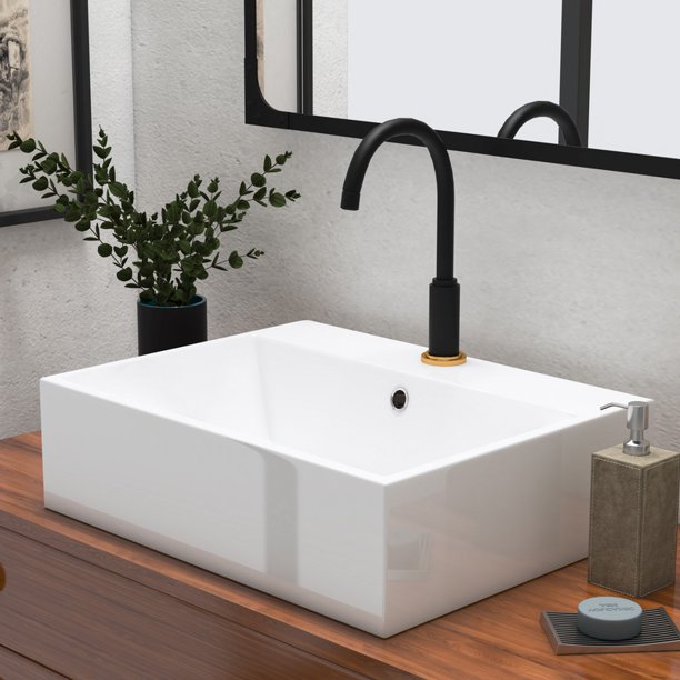 Meubles de salle de bain suspendus avec couvercle et vasque à poser | 2 tiroirs avec poignée et fermeture amortie | Noir - Noir 100cm | Leroy Merlin