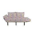 thumbnail image 2 of Garden Art Futon Couch, Pale Toned Background with Spring Flowers with Swirled Leaves, Daybed with Metal Frame Upholstered Sofa for Living Dorm, Loveseat, Pale Green Lavender, by Ambesonne, 2 of 4
