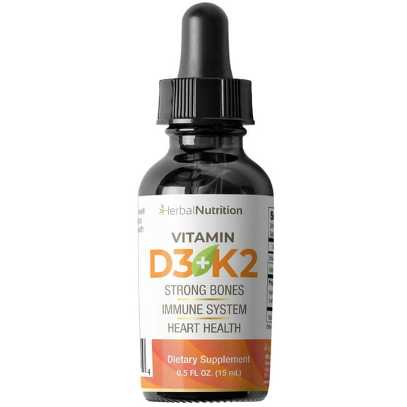 Vitamin D3 Liquid Complex Organic D3 K2 5000iu 270 Servings from Herbal Nutrition