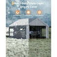 thumbnail image 4 of Acekid 10x20 FT Heavy Duty Carport with 4 Roll-Up Windows, Portable Garage Removable Sidewalls, Waterproof UV Protected, Grey, 4 of 6