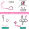 thumbnail image 3 of sixwipe 2 in 1 Toddler Leash, Anti Lost Wrist Link for Kids, Safety Harness with Lock for Child, Toddler Harness, Child Leashes for Toddlers, Not Easy to Open Without Key(Pink), 3 of 7