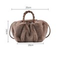 thumbnail image 5 of Bolso bandolera para mujer Cloud Plush Furry Bolso de hombro (Caqui), 5 of 5