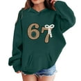 thumbnail image 2 of Toddler Girls Casual Long Sleeve Hoodies Letter Printed Hooded Sweatshirt with Pocket Fall Winter Clothes Size 3-4T , Purple, 2 of 3