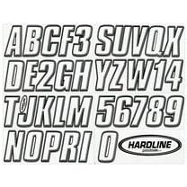 Hardline Products Series 800 Factory Matched 3-Inch Boat & PWC Registration Number Kit - White/Black