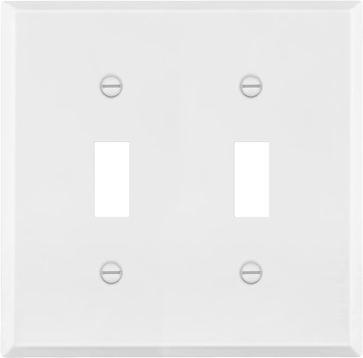 ENERLITES Double Toggle Light Switch Metal Cover Plate, Stainless Steel