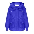 thumbnail image 4 of XFLWAM Women's Winter Thicken Puffer Coat Casual Quilted Jackets Warm Padded Down Hood Winter Outerwear Blue L, 4 of 6
